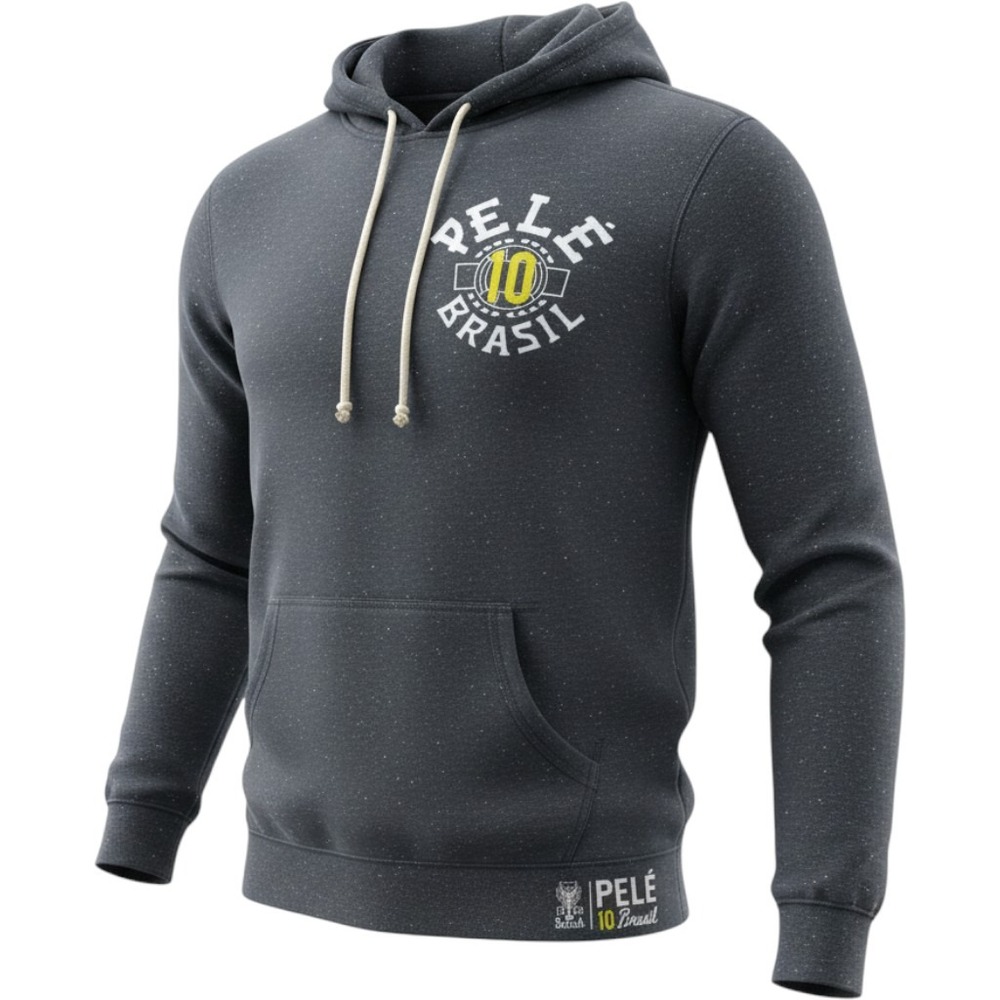 Roots of Fight Pele 1958 Brasil Hoodie Navy Blue Heather Mens Large